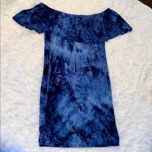 Heart & Hips Tie Dye Off Shoulder Dress
